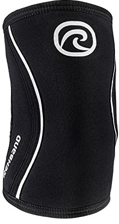 Rehband Ellenbogenbandage aus 5mm SBR/Neopren, Ellenbogen Sleeve für Kraftsport, anatomisches Design, rutschfest & enganliegend für Damen & Herren, Farbe:Schwarz, Größe:XXL