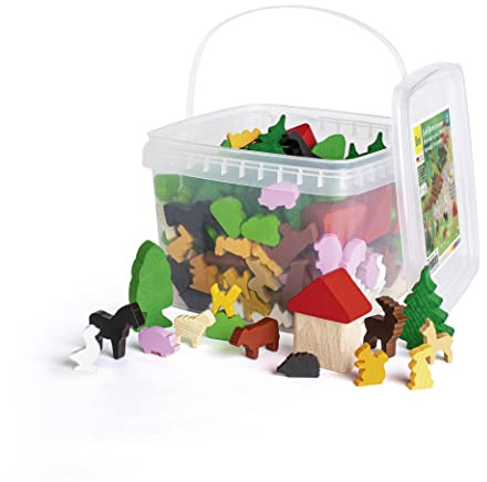 Erzi 41370 Spielfiguren aus Holz für Kinder, Fördert die Kreativität | und Feinmotorik, Spielwelten gestalten