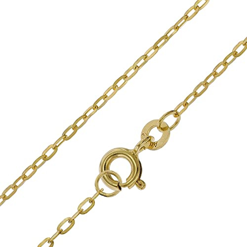 trendor Halskette Gold 333/8K Flachanker-Design 1,3 mm Breite 51862 | eleganter Halsschmuck aus Echtgold für Damen, wunderschöne Geschenkidee,