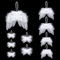 Becellen 10 Piezas Navidad Alas de ángel, Blanco Plumas Adornos Arbol Navidad, Pequeñas Decoración Navideña Colgantes para Fiesta Bricolaje