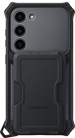 Samsung Galaxy S23 Rugged Gadget Phone Case, Heavy Duty Protective Cover w/Platform for Card Slot Holder, Wrist Strap, Detachable Accessories, US Version, EF-RS911CBEGUS, Titan