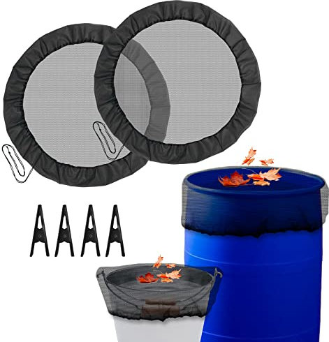 JOENCOST Regentonnen-Netz mit Klammer für Straffen Halt, 100 cm Durchmesser Hochwertige Regentonne Abdeckung, Wetterbeständiger Mückenschutz Verstellbares Regentonnennetz