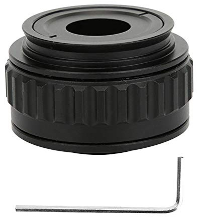 FTVOGUE Mikroskop Adapter, 0,35x C Mount Mikroskop Objektiv Schnittstellen Adapter, Schwarz, Metall + optisches Glas, Mikroskop Zubehör, mit Hex Schlüssel