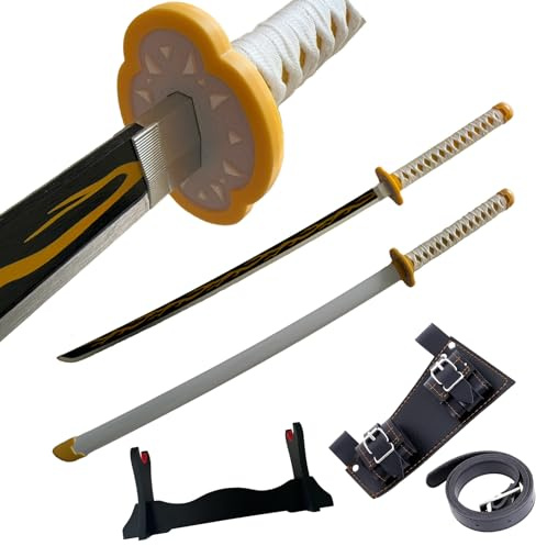 Dfdvye Spada Anime Cosplay Spada Demon Slayer da 41 Pollici con Supporto per Spada e Cintura Katana Replica Spada Perfetta per Cosplay Anime Texture Original