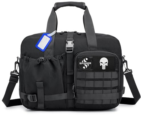 SPAHER Aktentasche Herren Laptoptasche 14/15.6 Zoll Wizzair Handgepäck 40x30x20 Business Tasche Taktische Arbeitstasche Umhängetasche Schultertasche Oxford Messenger Bag Geschenk für Frauen Männer