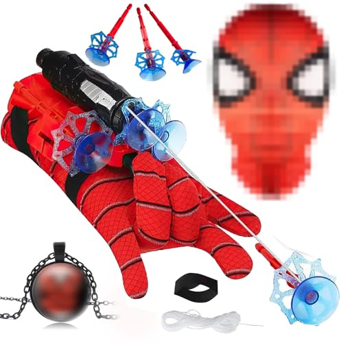 TKGEOUE Spid-er Spielzeug ab 3-8 Jahre Junge, Spid-er Netzwerfer Handschuhe Junge 3 4 5 6 7 Jahre Kinderspielzeug ab 3-10 Jahre Outdoor Indoor Spielzeug Geschenk