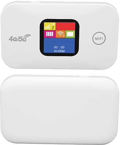 Routeur Mobile 4G LTE, Routeur WiFi 4G avec écran LCD, Routeur Mobile Domestique 150 Mbps avec Carte Micro SIM, Prend en 10 Appareils, Point D'accès WiFi pour PC,