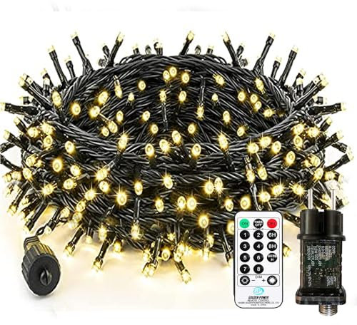 Bzavor Led Lichterkette Strom 25M 200 LED mit Fernbedienung Timer Merkfunktion Steckdose IP65 Wasserdicht für Innen und Außen,Niederspannung,Led Lichterkette mit Stecker für Weihnachten Deko Hochzeit