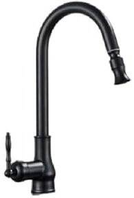 Mischbatterien, Küchenarmaturen aus antikem Messing, ausziehbarer Wasserhahn, Gemüsebecken, ausziehbarer Wasserhahn, Touch-Wasserhahn, Schwarz