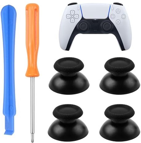Duluok 4PCS Stick de Remplacement Manette Joystick pour ps5 et ps4 Manette Réparation Joystick Analogique de Remplacement Joysticks Personnalisés pour ps5 et pour ps4 Manette avec Tournevis Noir