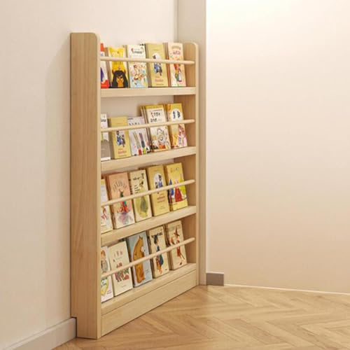 Eqvexd Organizer Floor Bookcases Display Racks Wall Mount Book Shelf Thin 10cm Narrow bookshelf behind door for Books,Storage Bookshelf in Bedroom,Living Room and Nursery