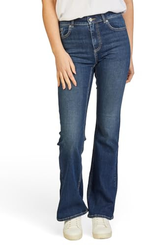 ONLY Jeans Damen Weites Bein Stretch Flared Fit ONLBLUSH Mid Waist Bootcut Jeanshose Hose Denim, Größe:L/30, Farbe:Dark Blue Denim (15349169)