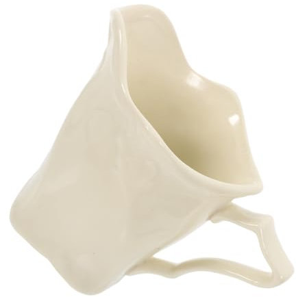 MAGICLULU Jarra De Cerámica Para Crema y Leche Beige, Diseño Con Relieve Palaciego, Capacidad Práctica, Dispensador Multifuncional Para Café y Salsa, Adecuado Para Hogar y Oficina,