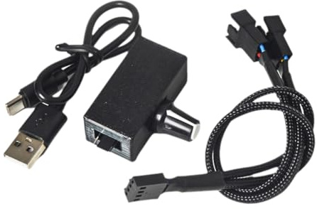Hreyywo Contrôleur de Vitesse PWM 12 V 4 Broches PWM Régulateur de Ventilateur Alimentation USB Type-C Refroidisseur à DIY avec Câble Adaptateur 1 à 2