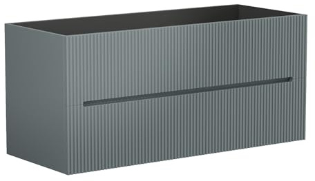 Vente-unique - Mobile sotto lavabo Pavani - L 120cm x P 45.5cm x H 55cm - mdf - grigio