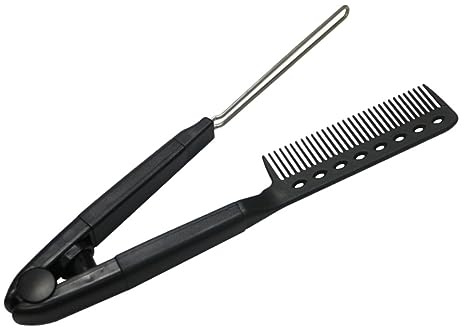 Beaupretty Hair Straightening Brush Straightening Comb V-Shaped Hair Styling Tool for Smoothing Compact Travel Hairdressing Comb 2 Pack