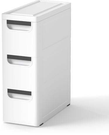 ANYVOYAGE Slim Mobile Storage Cabinet with Wheels – Narrow 3/4/5-Drawer Organizer for Bathroom, Bedroom & Entryway (3-drawer)