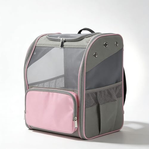 Pet Carrier Backpack Atmungsaktiver Haustier Rucksack 42x31x29cm Für Katzen Und Kleine Hunde Bis 7.5kg - Komfortabler Transport, Verstärkte Polsterung, Ideal Für Reisen Und Outdo (Rosa)