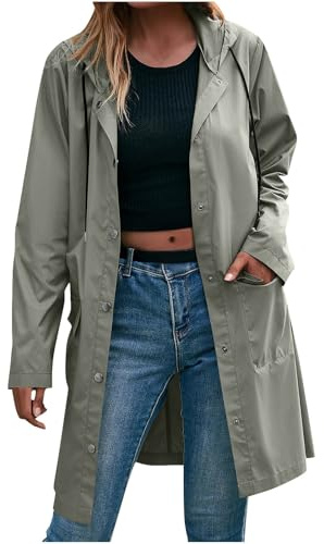 KOG Regenjacke Damen Wasserdicht übergangsjacken Mode Windjacke Solid Oberteile Übergangsjacke Herbst Windbreaker Casual Jacken Teenager Mädchen Trachtenjacke Oversized Herbstjacke Winterjacke