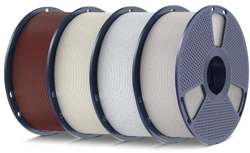 SUNLU Höghastighets Marmor PLA-filament Paket, 600 mm/s Höghastighets PLA 3D-skrivarfilament, Naturlig Marmorliknande Textur, Totalvikt 4KG, 1KG per Spole, 4-Pack.