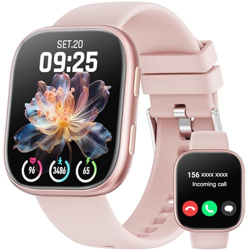 Montre Intelligente Femmes Hommes, Smartwatch 1,83 HD avec Surveillance du Rythme Cardiaque/SpO2/Sommeil, Montre de Fitness avec Appel Bluetooth, 120+ Modes de Sport, Étanche pour Android iOS（Rose）
