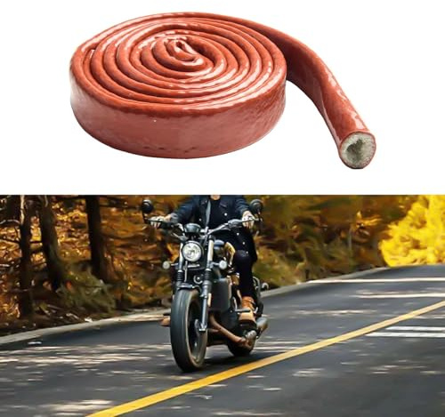 HomeVortex Guaina protettiva per cavi in fibra di vetro in silicone resistente alla temperatura di 260 °C, strumento di protezione per tubazioni, 1,5 m, copertura rossa resistente al fuoco (10 mm)