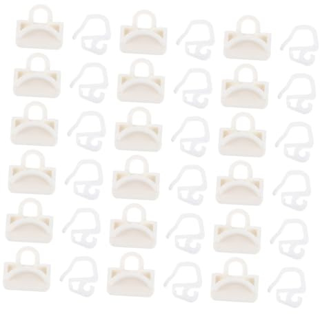 ABOOFAN Juego De 25 Unidades de Ganchos para Cortinas con Clips Slizadores Plásticos para Rieles de Cortina con Pliegues Accesorios para Carriles Deslizantes Ventanas Resistentes Fácil