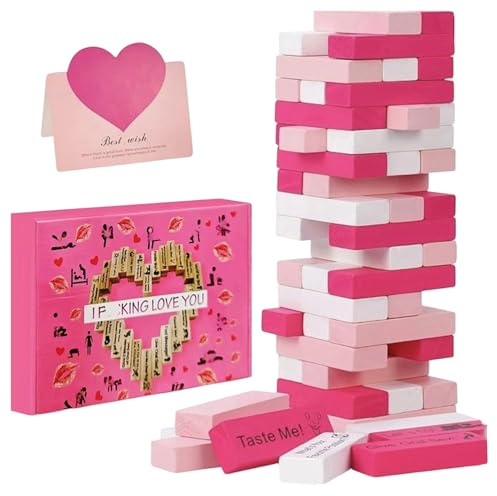 Generico Gioco Torre - Giocattolo da Tavolo in Legno Romantico | Giochi Per Coppie | Per San Festa Camera Relazione Appuntamento Notte Matrimonio Casa Intimità Bere