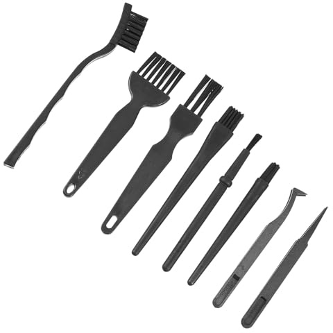 BESPORTBLE 8piezas Cepillo Antiestático para Limpiar Teclados Mecánicos y Computadoras Kit de Cepillos de Limpieza Portátiles Negros para Escobillas Negras y Kit de Limpieza de Teclados