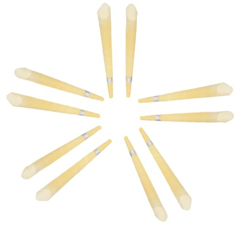 SECFOU Bougies Auriculaires de Trompette 10 Pcs Jaune Clair Cire D’abeille Naturelle, Nettoyeurs D’oreilles Pratiques pour Élimination du Cérumen, Soins des Oreilles en Aromathérapie