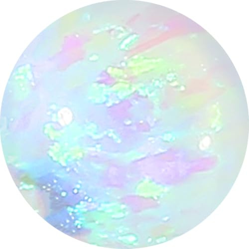 PIERCINGLINE Universal Piercing Synthetischer Opal Klemmkugel - Rosa, Blau, Grün, Lila, Pink, Weiß