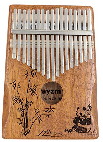 Rayzm Kalimba/Daumenklavier/Fingerklavier mit Zubehör, 17 Tasten Tragbares Finger-Marimbaphon-Instrument für Musikliebhaber/Anfänger (Massiv Mahagoni)