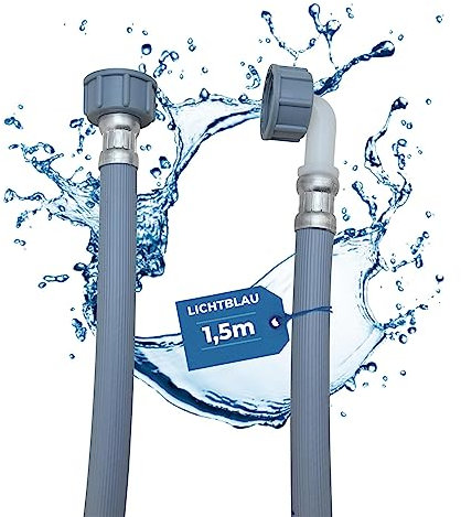 LICHTBLAU Manguera de entrada lavadora lavavajillas 2964 tamaño conexión 1,5m I 3/4 pulgadas en ángulo/recto junta incluida I tubo entrada de agua aplicación versátil independiente de fabricante