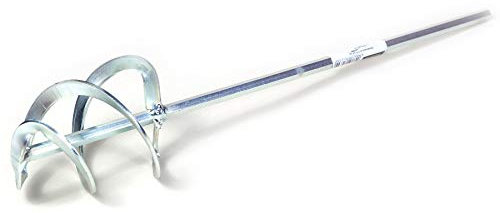 Toolty Helix Mixing Paddle 70 x 400 x 8mm - HEX - Galvanized Mixer, Whisk, Stirrer -2-Blade - for Plaster, Gypsum, Adheives, Concrete, Cement, Glue, Paint, DIY - TLTY-1630