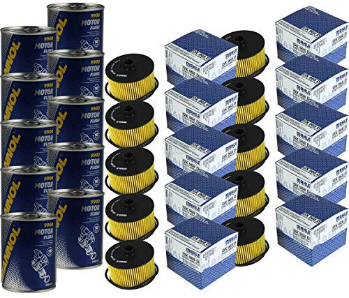 QR-Parts Set 85707514 OX 968D 9900 10x Original MAHLE/KNECHT Ölfilter + SCT Motor Flush Motorspülung
