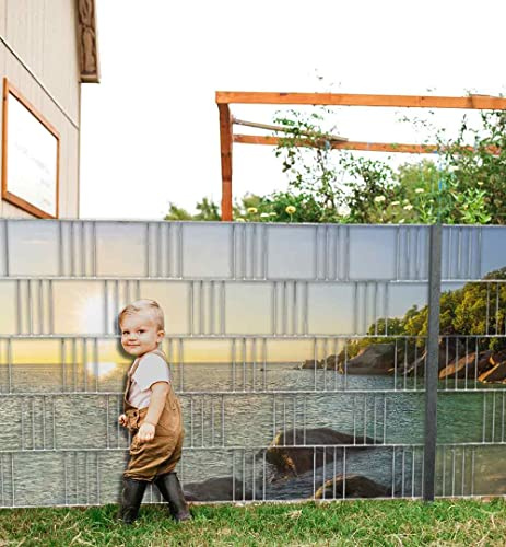 MyMaxxi Infinity Zaunsichtschutz | Strand 04 beide Teile Motiv 5 Streifen | Sichtschutzstreifen für Doppelstabmattenzaun | Windschutz Sonnenschutz Blickdicht | Sichtschutz Garten | Sichtschutz