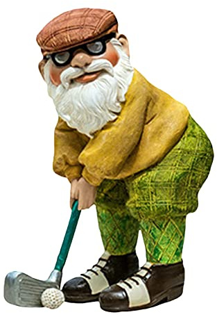adfafw Gartenzwerg, Gartendeko Figuren, Gartenzwerge Lustig Für Außen, GNOME Beim Golfspielen, Kann Als Geschenk Oder Dekoration Verwendet Werden Astonishing
