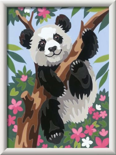 Ravensburger CreArt Süßer Pandabär - Malen nach Zahlen ab 9 Jahre | Malset mit Rahmen, Pinsel und Acrylfarben, Geschenk für Mädchen und Jungen
