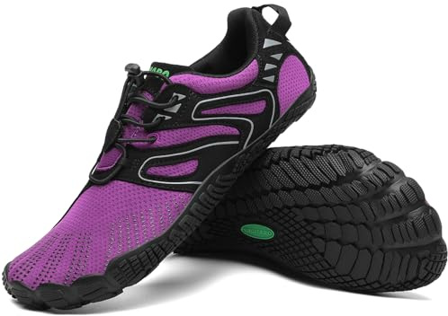 SAGUARO Vitality IV - Zapatos Barefoot Zapatillas Mujer Hombre Minimalistas Zapatillas de Barefoot Calzado para Wide Tox Box Rebecca Morado,Gr.37