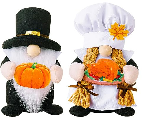 2 Stück Erntedankfest Wichtel,Wichtel figuren plüsch,Wichtel garten, Erntedankfest Dekoration,Plüsch Wichtel Dekoration,Zwerge Gnom Handgemachte,für Erntedankfest,Weihnachten und Tischdekoration