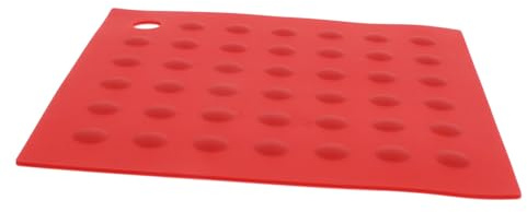 Dessous de Plat en Silicone Rouge Antidérapant, Léger et Lavable | Design Convexe Innovant, à Suspendre Pratique pour Rangement, Usage la Cuisine