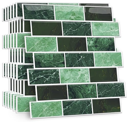 HPNIUB 2D 10 Sheets Kitchen Tiles Self Adhesive,Self Adhesive Wall Peel and Stick Wall Floor Stickers,Splashback for Bathroom Sink,Stick On Tiles Kitchen Bathroom Splashbacks for Walls 30x30cm