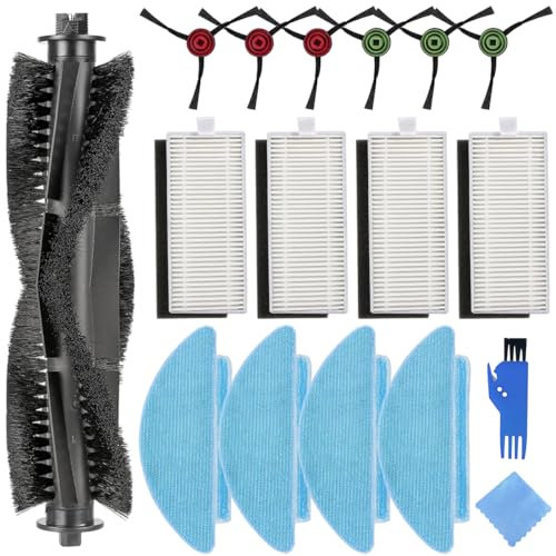 EATBALE Replacement Parts for Tikom L9000/L8000, for Lubluelu SL60D, for HONITURE Q6 SE, for Laresar L6 Nex Robot Vacuum Cleaner Main Roller Brush Side Brush HEPA Filter Mop Pad Spare Accessories