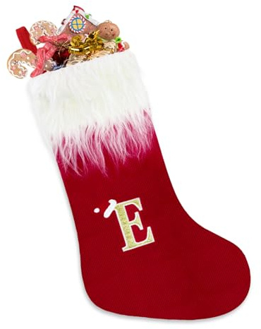 Calze natalizie, 50 cm, calze natalizie personalizzate a maglia, con lettere, per albero di Natale, camino, decorazione da appendere per albero di Natale, casa, parete e scale