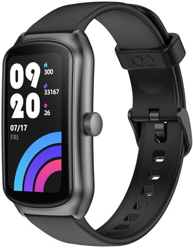 anyloop Fitness Tracker für Männer Frauen Aktivität Tracker 1.58'' Smartwatch mit Herzfrequenzmesser,Schrittzähler,Kalorien,Fitness Uhren IP68 wasserdicht Fitness Uhr für iOS & Android (Schwarz)