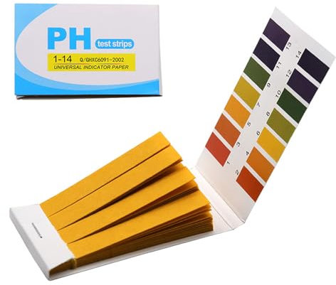 VOCUE Teststreifen, 10 Stück, 80 Streifen (Streifen), 1-14 Test-Lackmus-Papier für Wasser, Bodentest, Alkalisäure