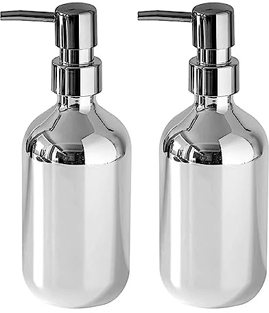siduytin 500 ml Spenderpumpe, auslaufsicher, leer, Küchenflasche, Kunststoffbeschichtung, wiederverwendbar, waschbar, Behälter, Arbeitsplatte, verdreht, 2ST