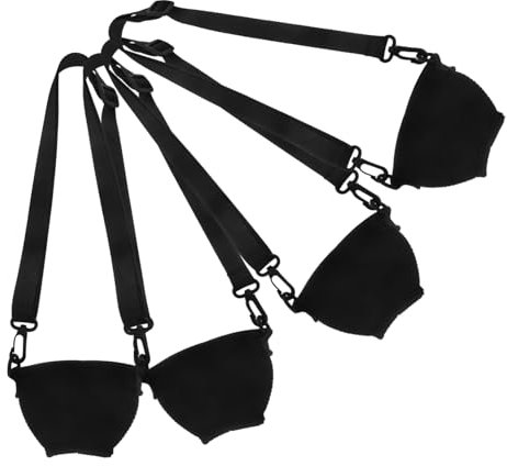 MAGICLULU 4pcs Wine Glass Lanyard Neck Strap Set Neoprene Wine Goblet Sleeves Insulated Cup Holder Adjustable Necklace for Parties and Outdoor Events (black Large)
