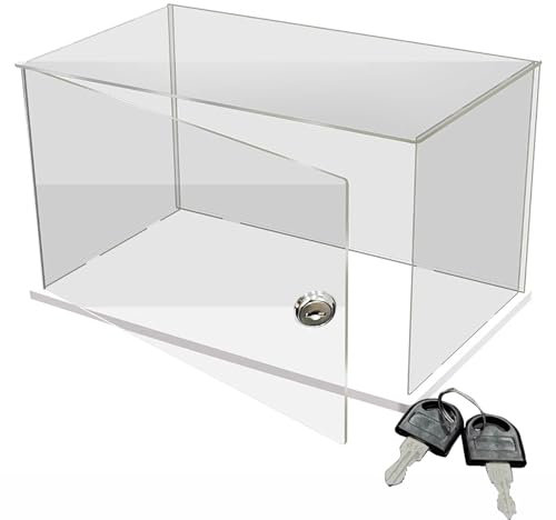 Acryl Vitrine Hochtransparenter Sammlerkofferdeckel mit Schlossschlüssel, Aufbewahrungsbehälter zum Ausstellen von Handtasche/Baseballkappe/Minifigur Zusammenbauen, Alternative Glasvitrine(30x30x30cm(