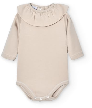 BABIDU Bodysuit för nyfödd långärmad volangkrage 100% bomull, babybody allergiframkallande mjukt och andningsbart tyg för känslig hud, första användningen, unisex kläder